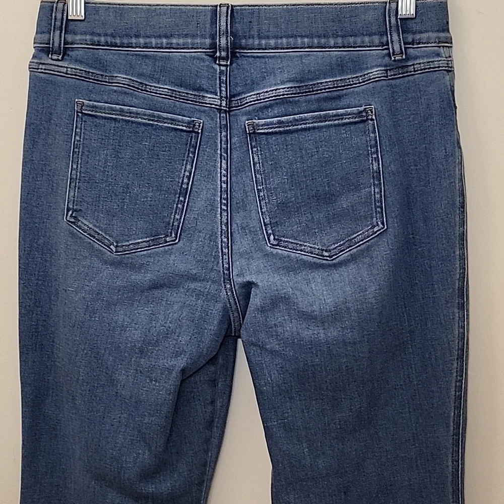 SPANX JEANS High-Rise Flare Authentic Blue Meduim Blue Strechable Pants Size XL - Picture 12 of 16